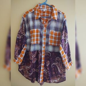 Cato Button Down 3/4 Sleeve Shirt